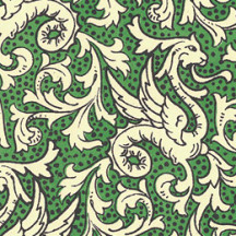 Green Griffin Dragon Print Italian Paper ~ Carta Varese Italy